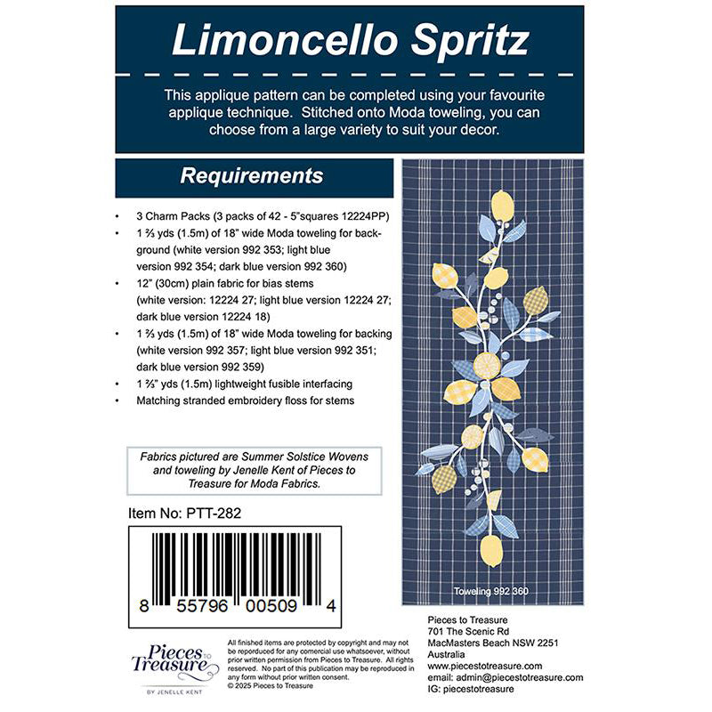 Limoncello Spritz Table Runner Pattern by Pieces to Treasure