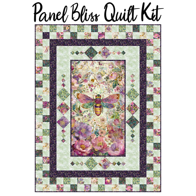 Panel Bliss Quilt Kit with Mosaic Bee from Timeless Treasures