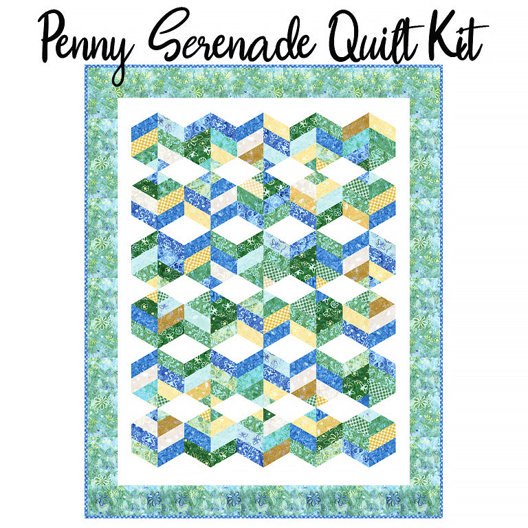 Penny Serenade Quilt Kit with Watercolor Daisies Batiks from Riley Blake