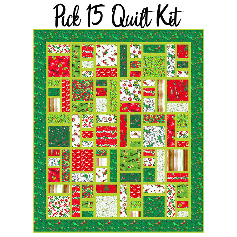 Pick 15 Quilt Kit with How the Grinch Stole Christmas from Robert Kaufman