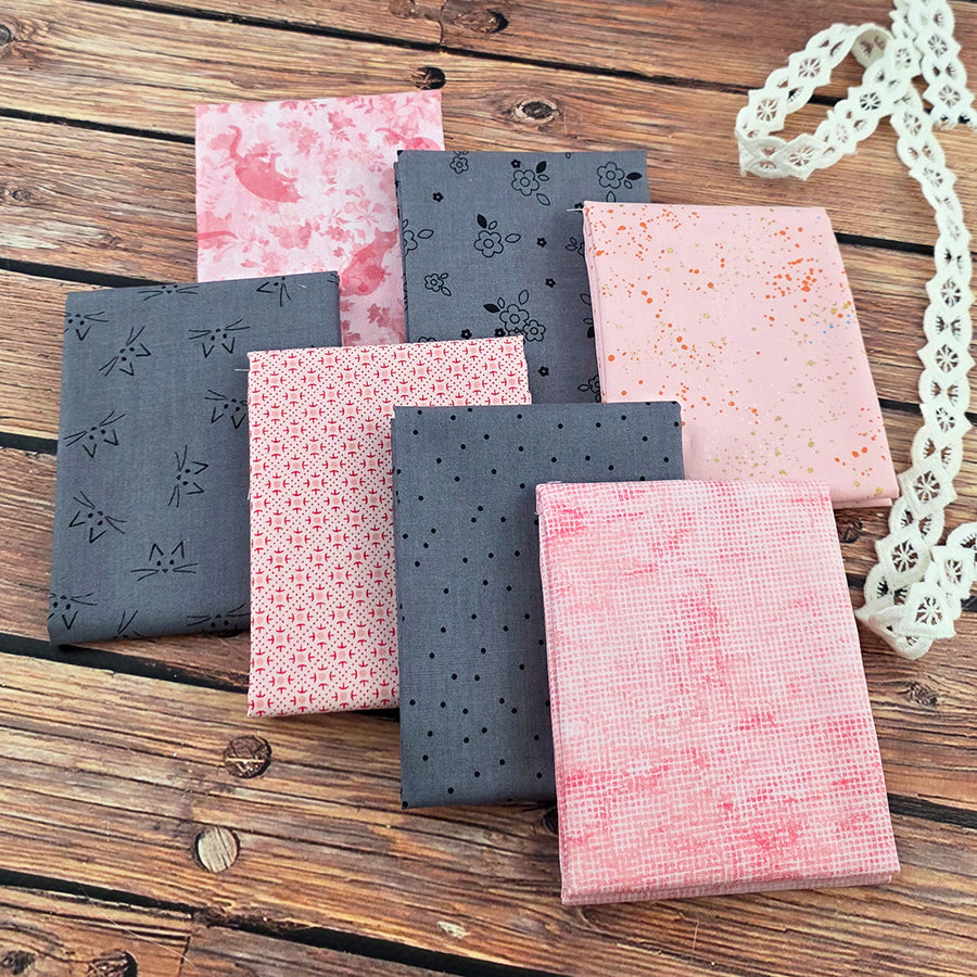 Pink Cat Society – FWFS Exclusive 7 Piece Fat Quarter Bundle