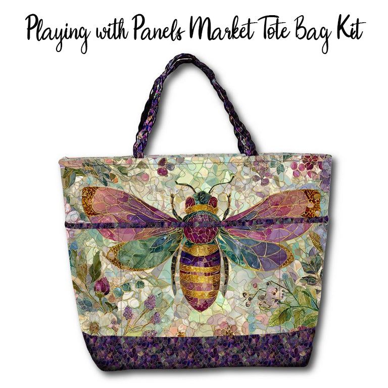 Playing with Panels Market Tote Bag Kit with Mosaic Bee from Timeless Treasures