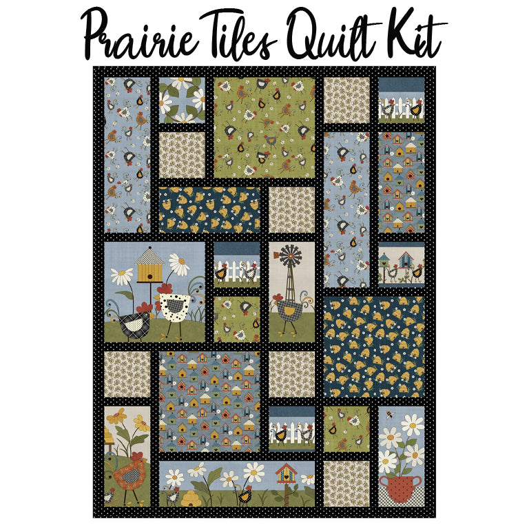 Prairie Tiles Quilt Kit with Prairie Chicks from Benartex