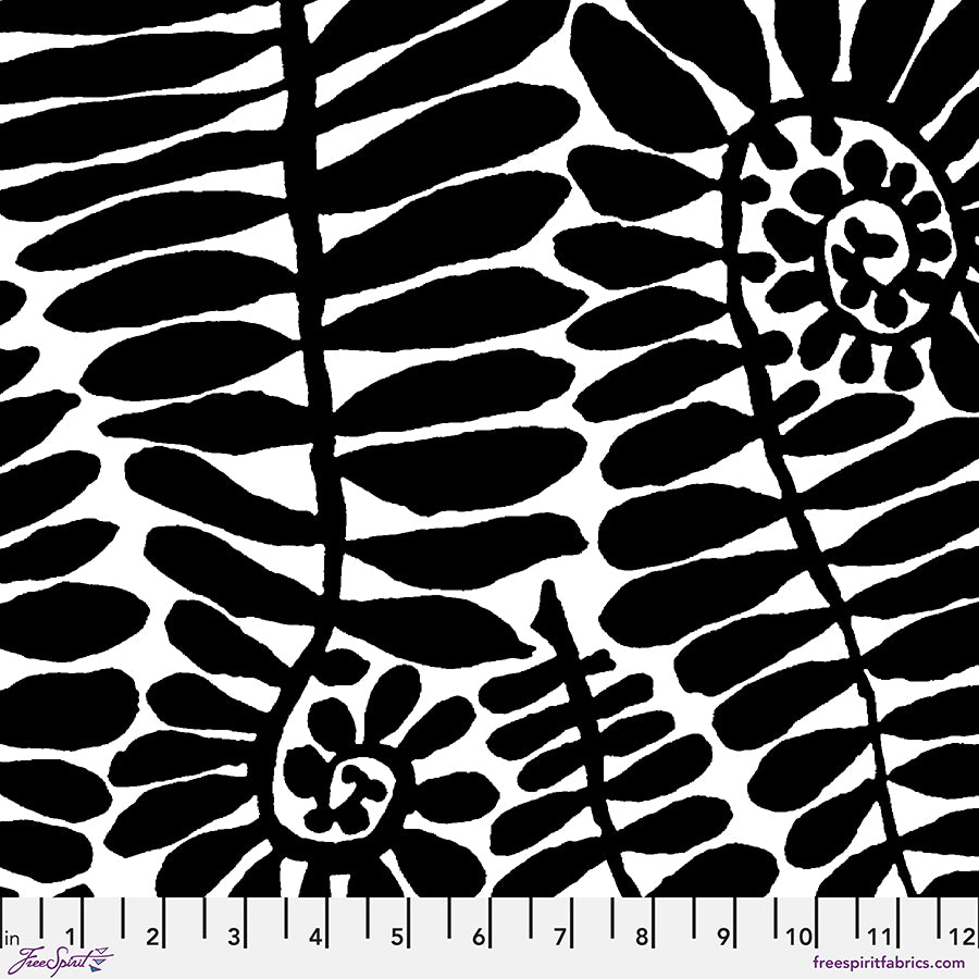 108" Wide Quilt Backing Kaffe Fassett Collective Fronds Black