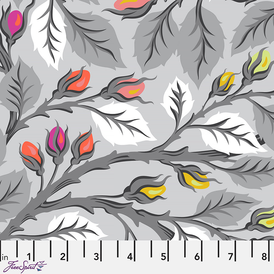 108" Wide Quilt Backing Graywork Best Buds Fog