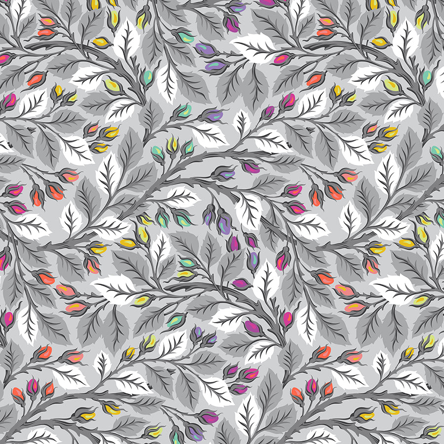 108" Wide Quilt Backing Graywork Best Buds Fog