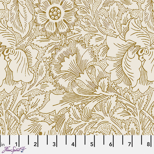 108" Quilt Backs Morris & Co. Lodden Pure Poppy Pearwood from Free Spirit 3 YARD CUT