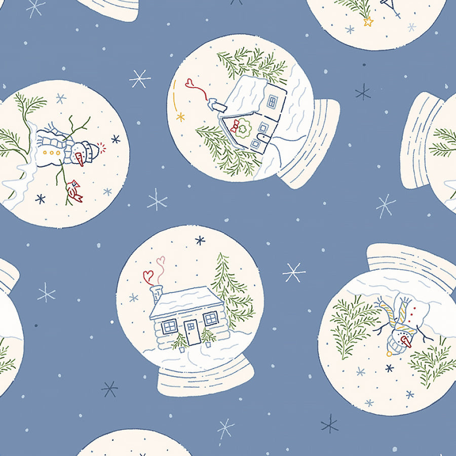 Snowman's Village Snow Globes Blue