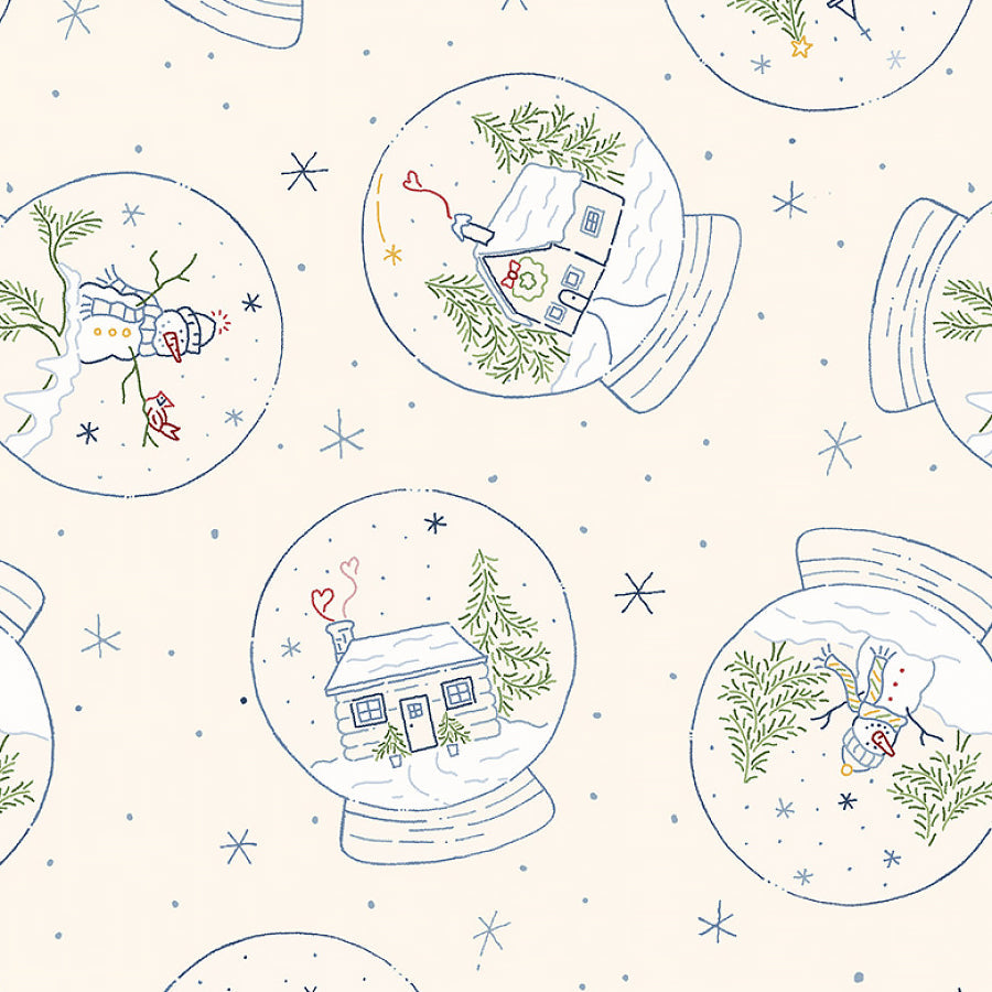 Snowman's Village Snow Globes Cream