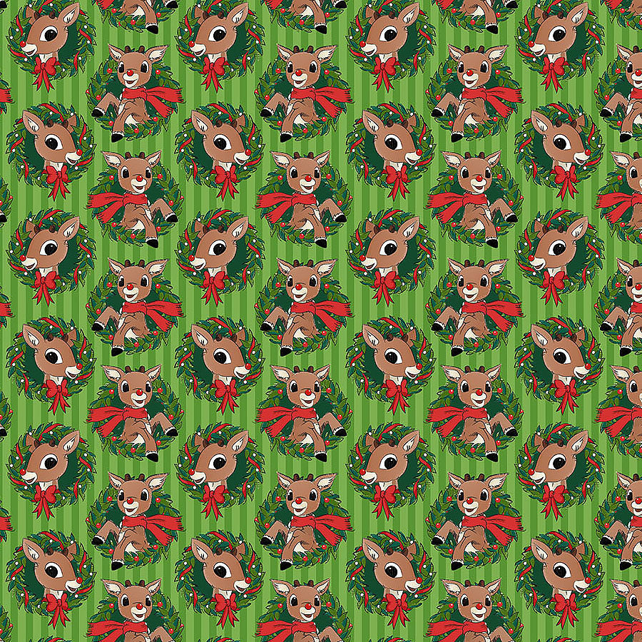 Rudolph The Red-Nosed Reindeer Rudolph Wreath Green