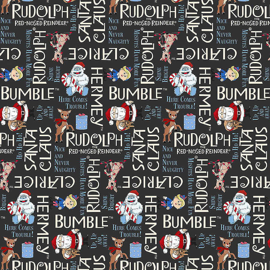 Rudolph The Red-Nosed Reindeer Phrases Charcoal