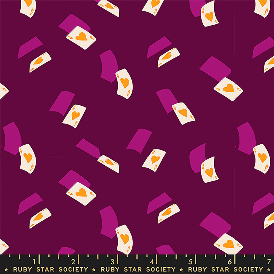 Ruby Star Hello Alice Falling Aces Purple Violet 1 Yard Cut