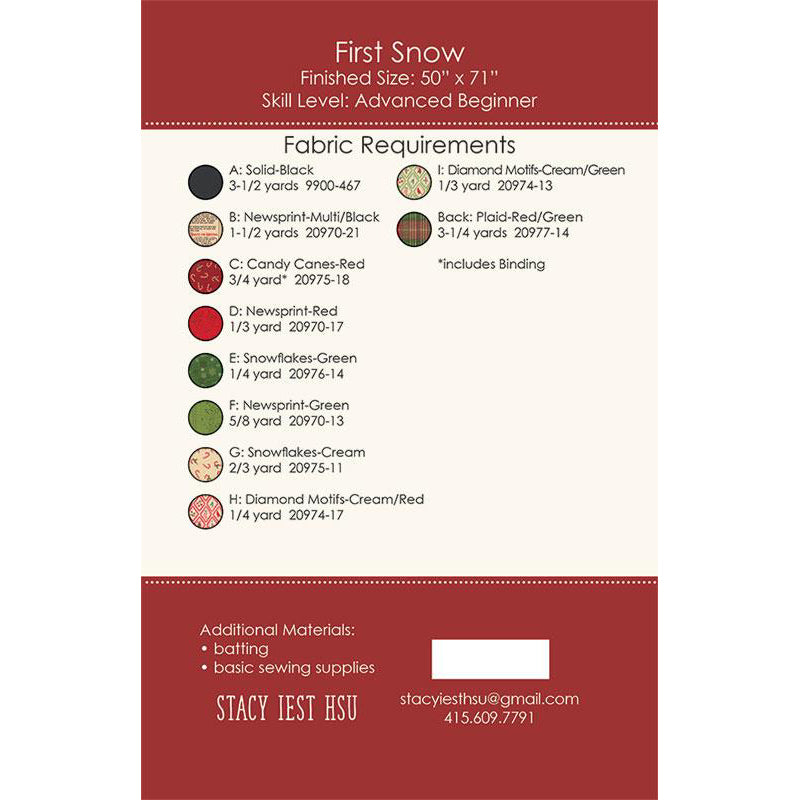 First Snow Quilt Pattern by Stacy Iest Hsu