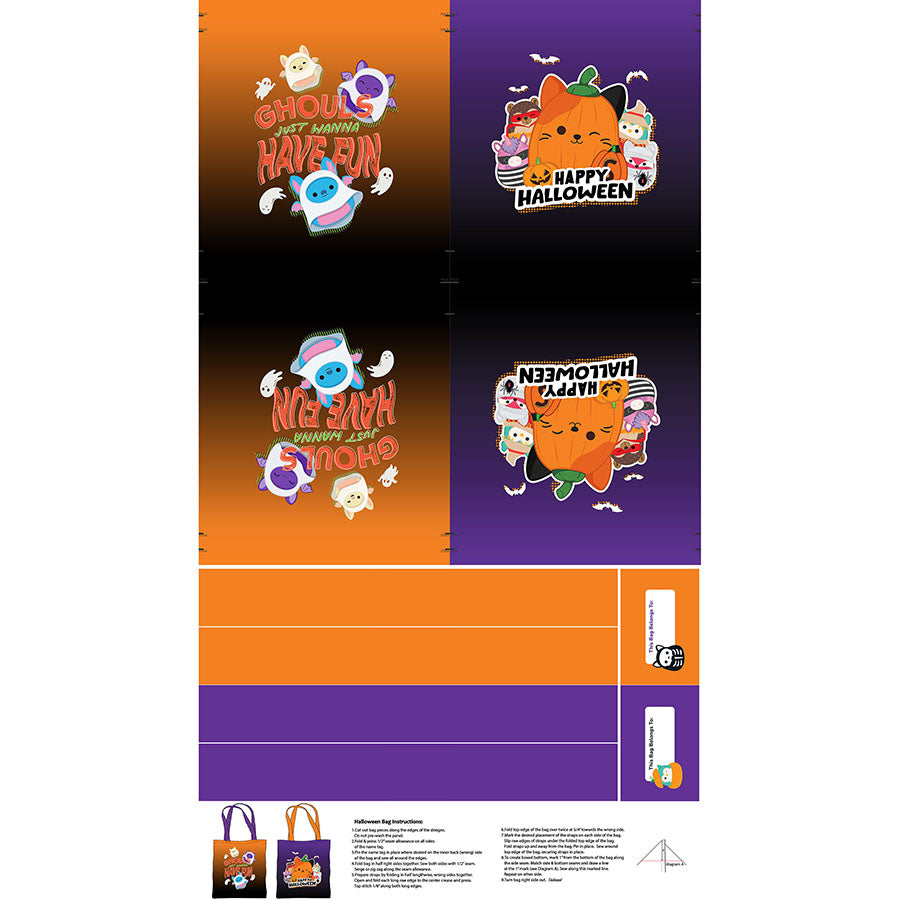 Squishmallows Boo Squad 24" Bag Panel Multi