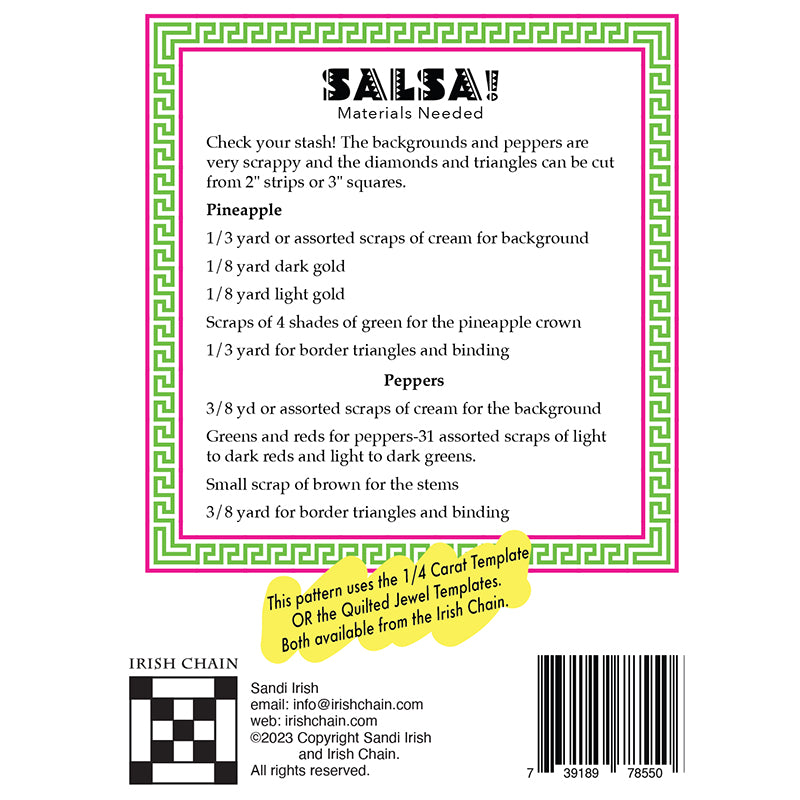 Salsa! Table Topper Pattern by Irish Chain