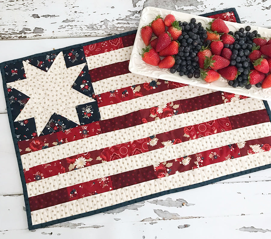 Scrappy Flag Table Runner Kit | FWFS Exclusive | Complete Kit with Backing