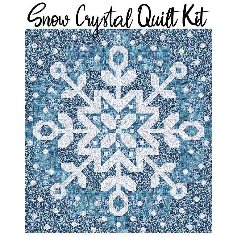 Snow Crystal Quilt Kit with Floral Grid Batiks from Riley Blake