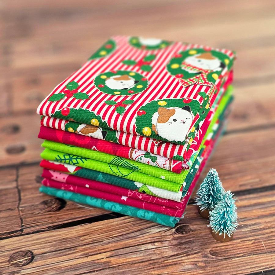 Squishmallows Squish the Season Fat Quarter Bundle from Northcott 6 Prints