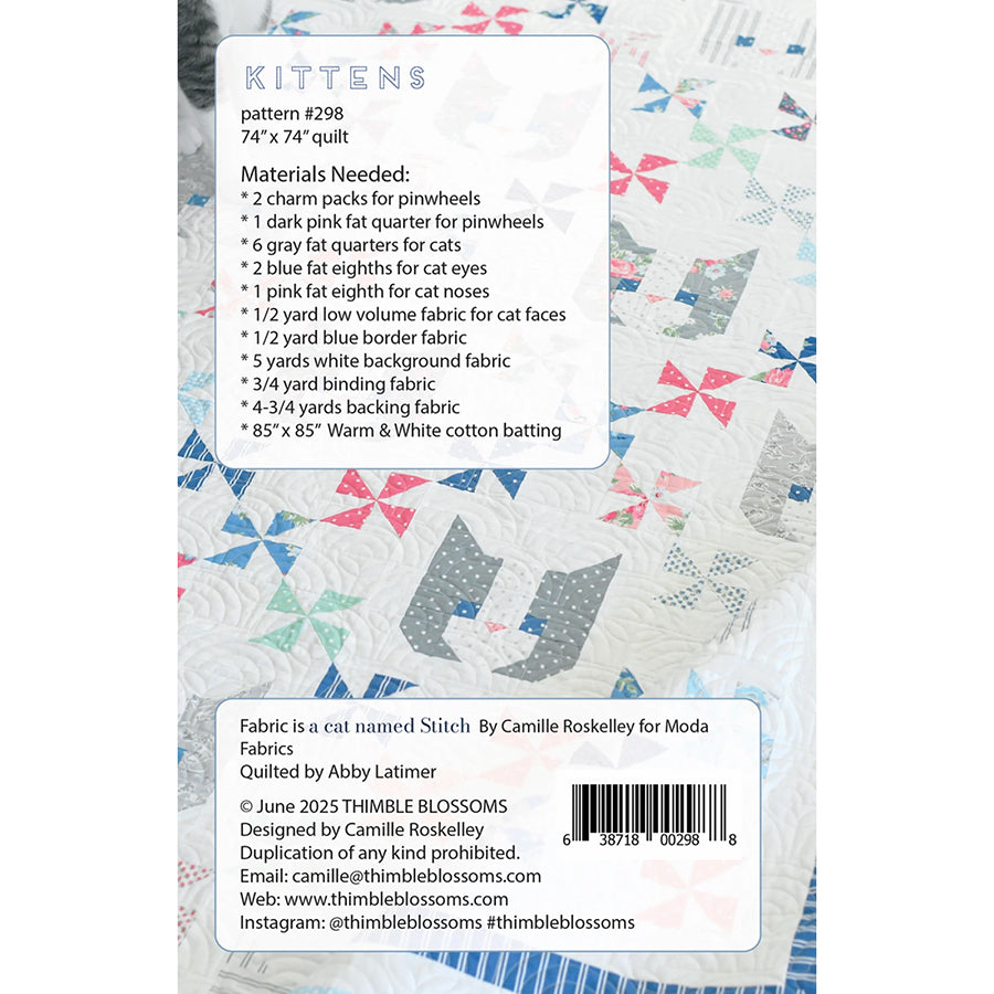 Kittens Quilt Pattern by Thimble Blossoms