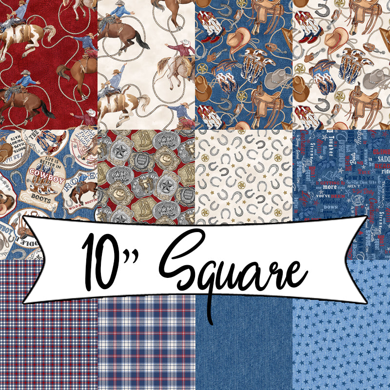 Cowboy Blues 10" Squares