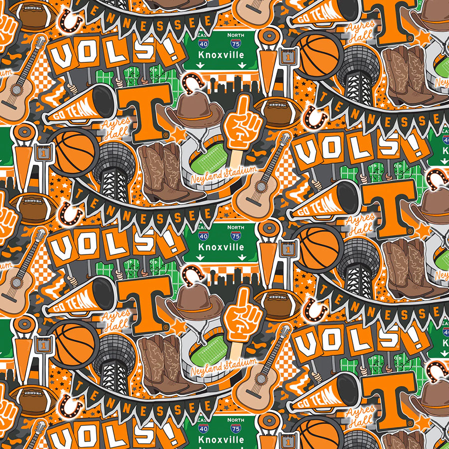 College Fabrics Tennessee Doodle Allover
