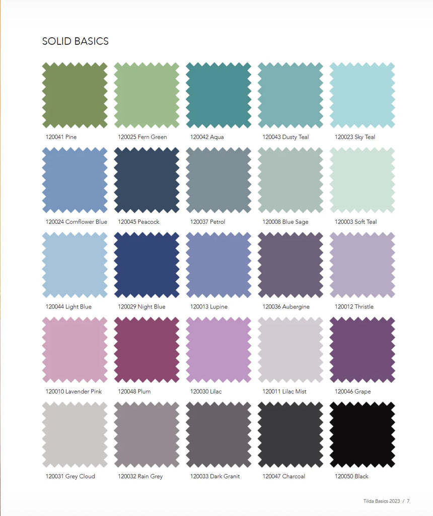 Tilda Solids Fat Quarter Bundle Cool 25pc