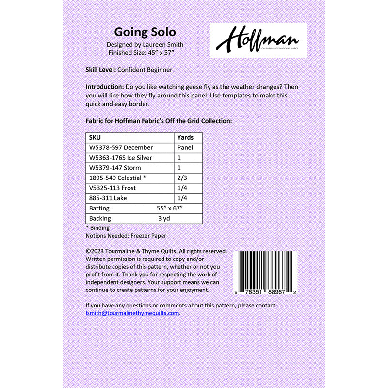 Going Solo Quilt Pattern by Tourmaline & Thyme Quilts