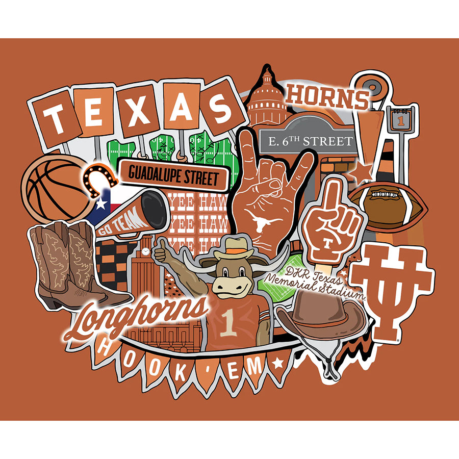 College Fabrics Texas 36" Doodle Panel