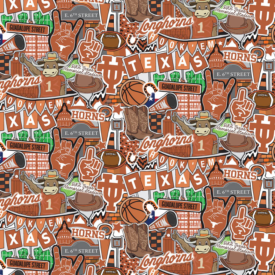 College Fabrics Texas Doodle Allover