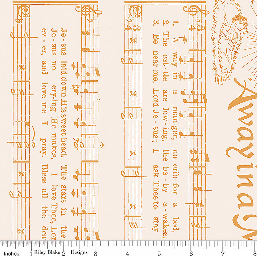 108" Wide Quilt Backing Home Town Holiday Caroling Cider