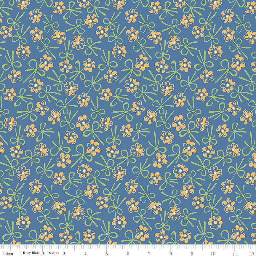 108" Wide Quilt Backing Farmer's Daughter Bonnet Denim from Riley Blake 3 YARD CUT