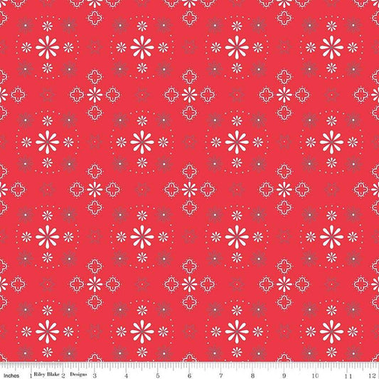 108" Wide Quilt Backing Bee Backings & Borders Bandana Red from Riley Blake 3 YARD CUT