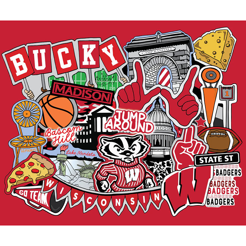 College Fabrics Wisconsin 36" Doodle Panel