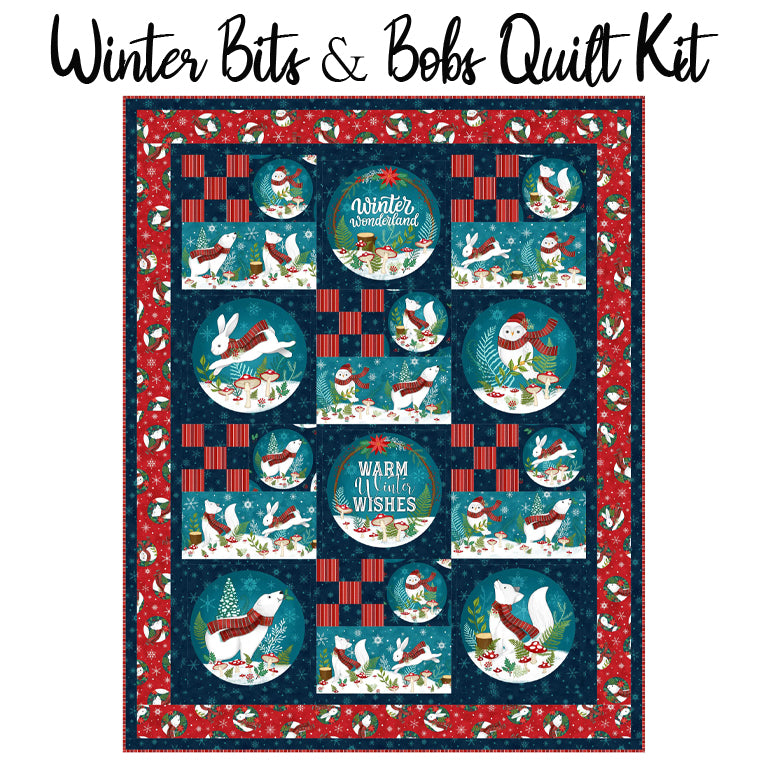 Winter Bits & Bobs Quilt Kit with Woodland Wishes from Northcott