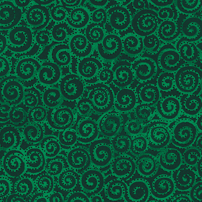 Clothworks Laurel Burch Basic Swirl Dark Green 1 Yard Cut