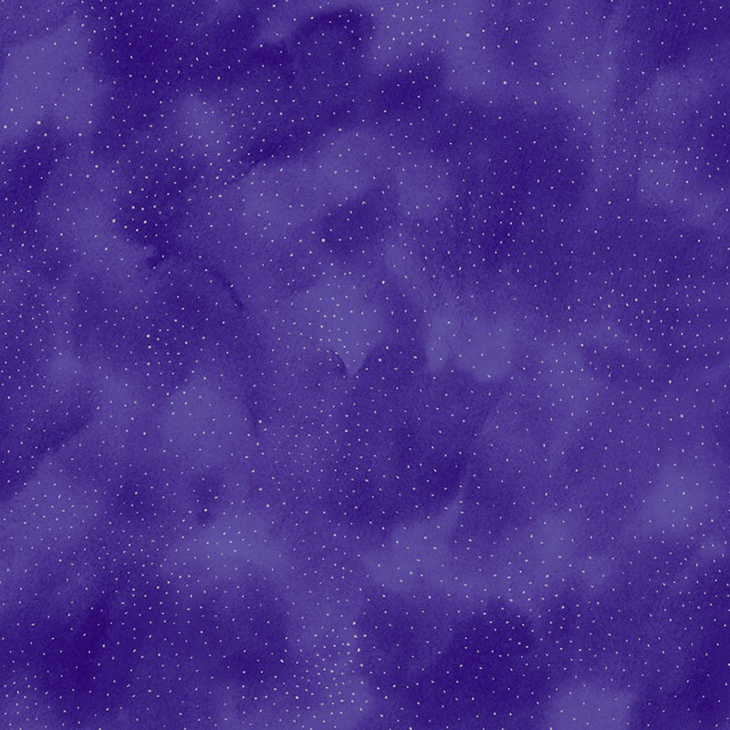 Clothworks Laurel Burch Basic Dot Dark Purple Silver Metallic 1 Yard Cut