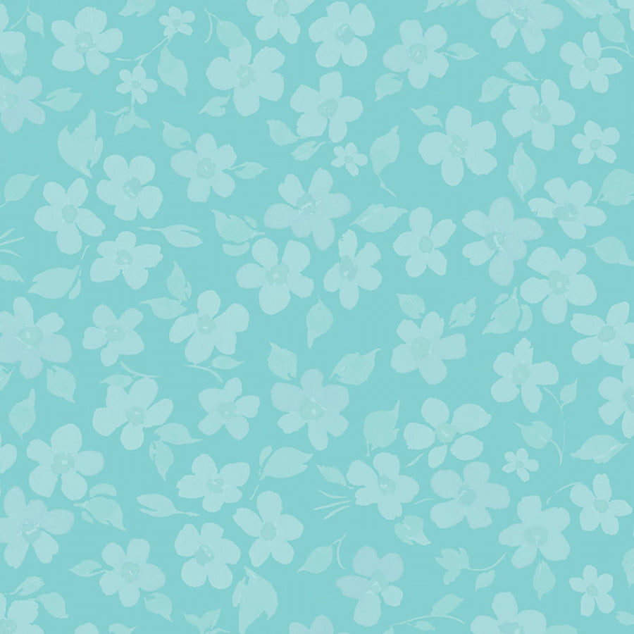 Berry Sweet Tonal Small Floral Dark Aqua