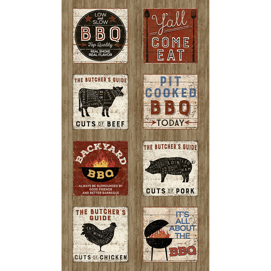 Backyard BBQ 24" Blocks Panel Brown