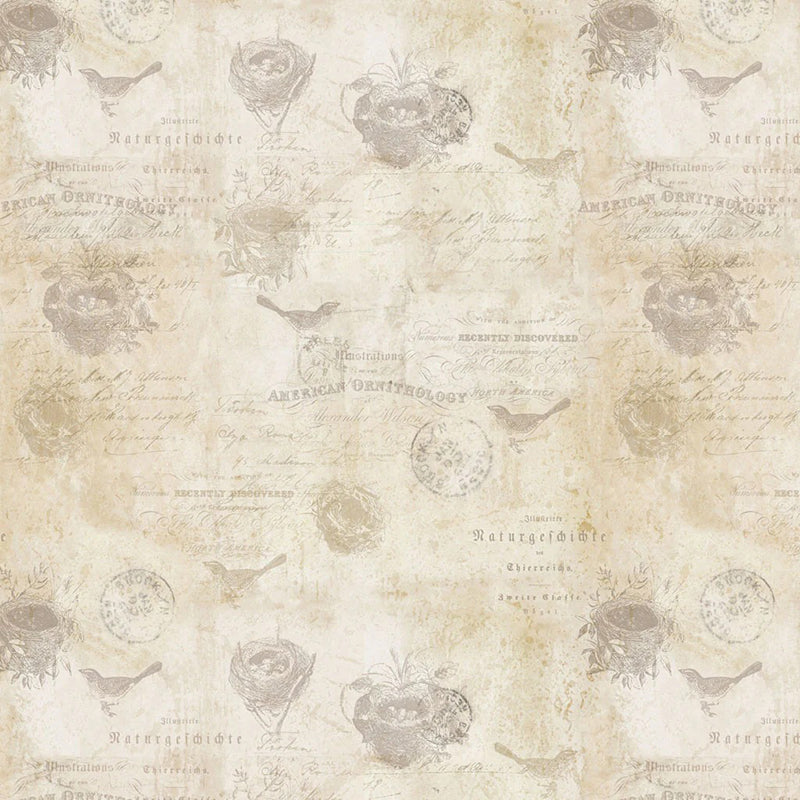 Harmony Birds Dark Butter – Remnant 10″ × 44″