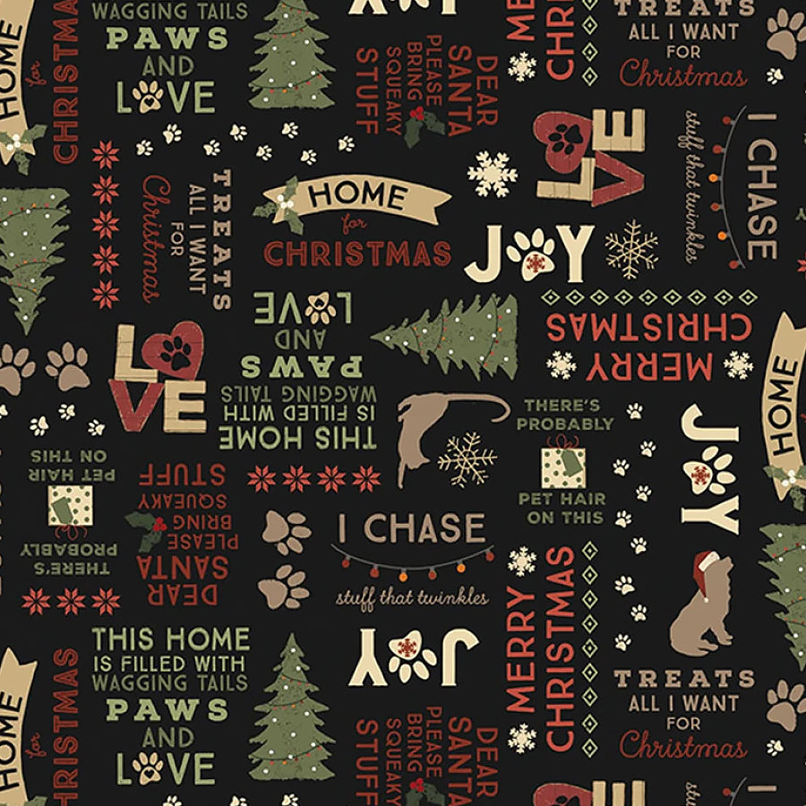 Christmas Tails Words Black