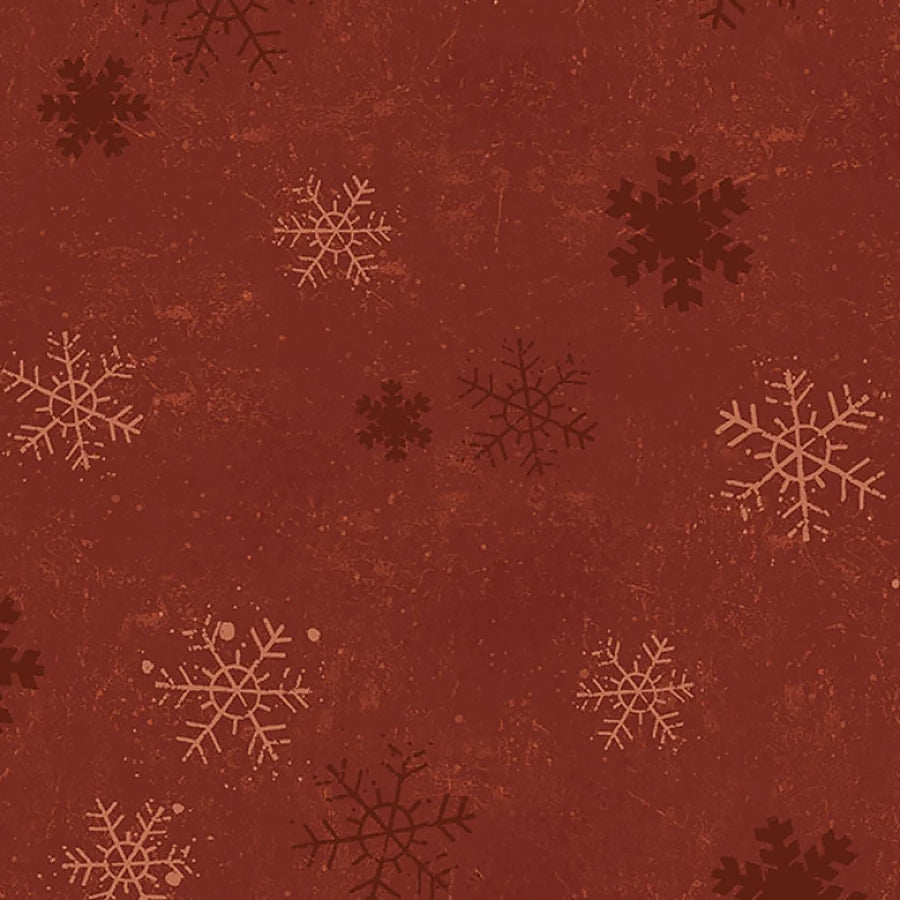 Christmas Tails Snowflakes Dark Red