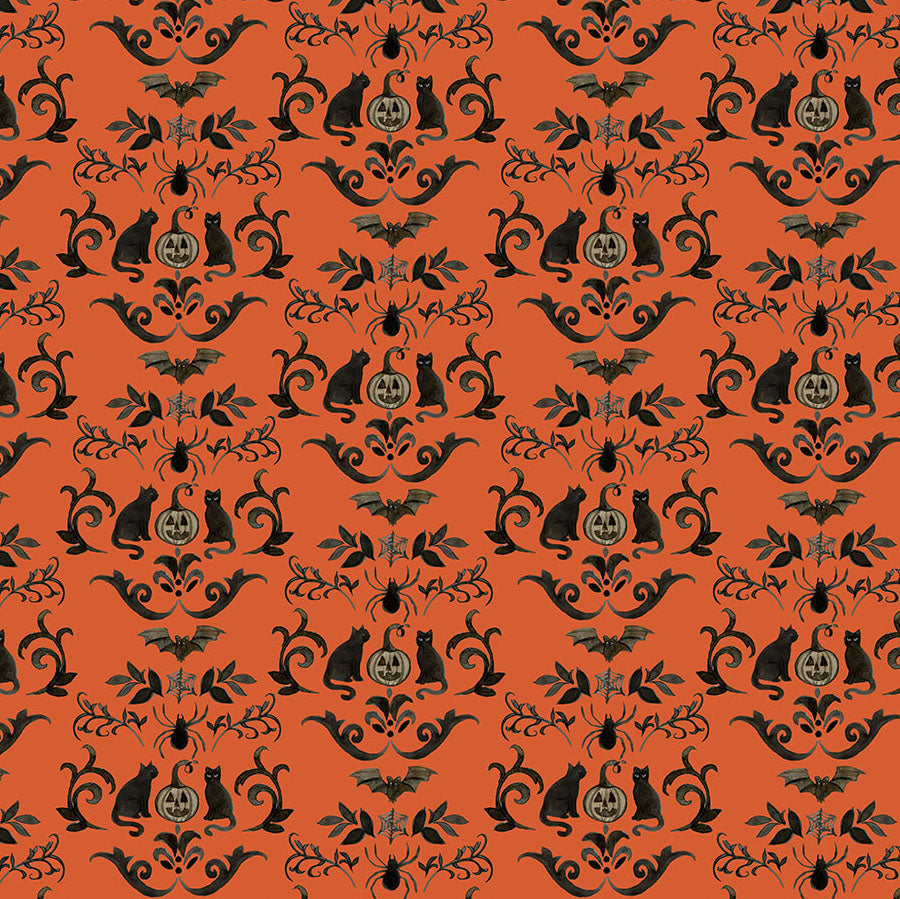 Emerald Hollow Damask Orange