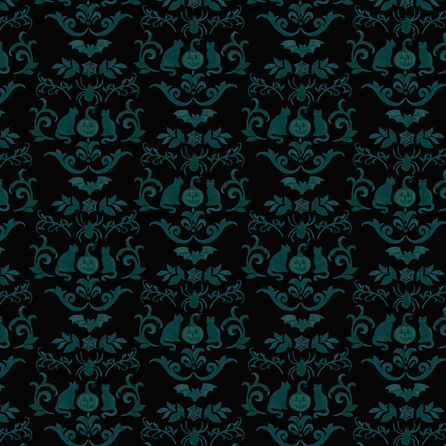 Emerald Hollow Damask Black