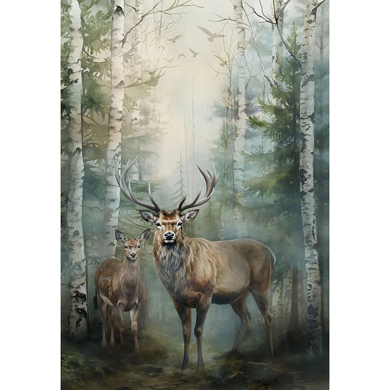 Stag and Stone 30.25" Panel Serene Forest