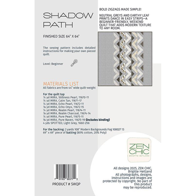 Shadow Path Quilt Pattern by Zen Chic