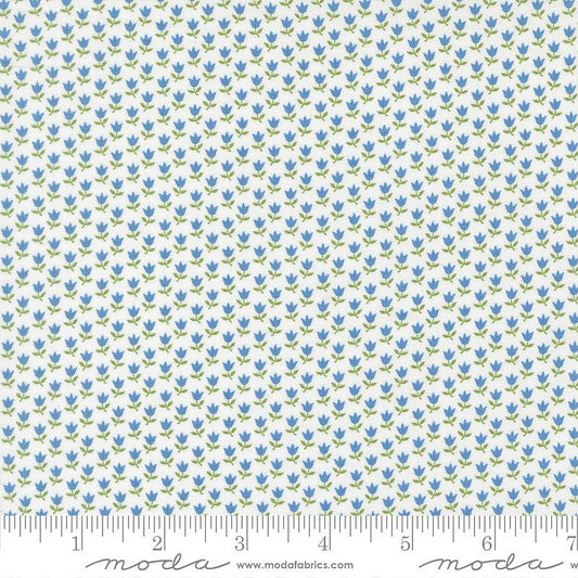 A Cat Named Stitch Small Tulips Cream Blue - Moda from Fort Worth Fabric Studio