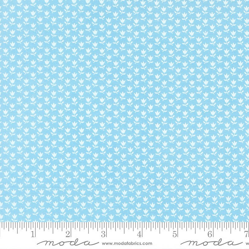A Cat Named Stitch Small Tulips Sky - Moda from Fort Worth Fabric Studio