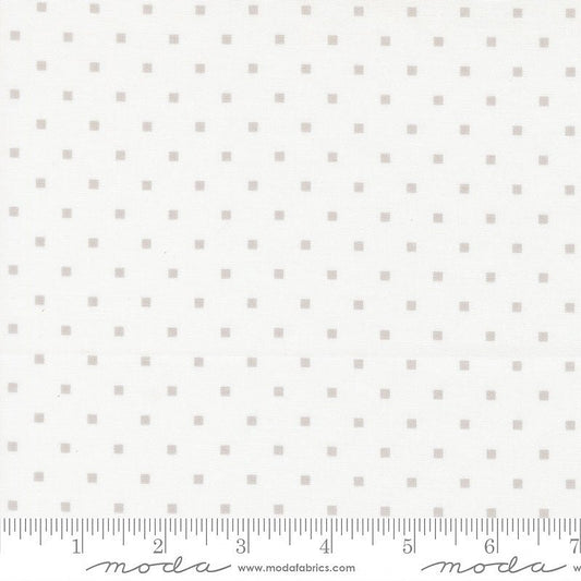 A Cat Named Stitch Square Dots Cream Grey - Moda from Fort Worth Fabric Studio