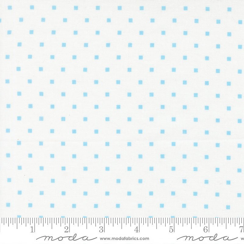 A Cat Named Stitch Square Dots Cream Sky - Moda from Fort Worth Fabric Studio