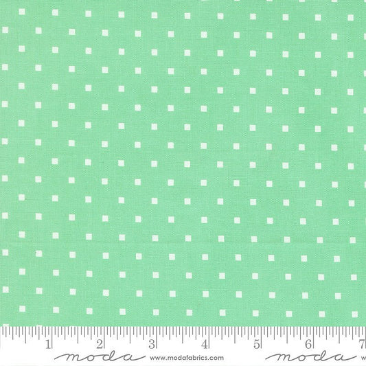 A Cat Named Stitch Square Dots Green - Moda from Fort Worth Fabric Studio